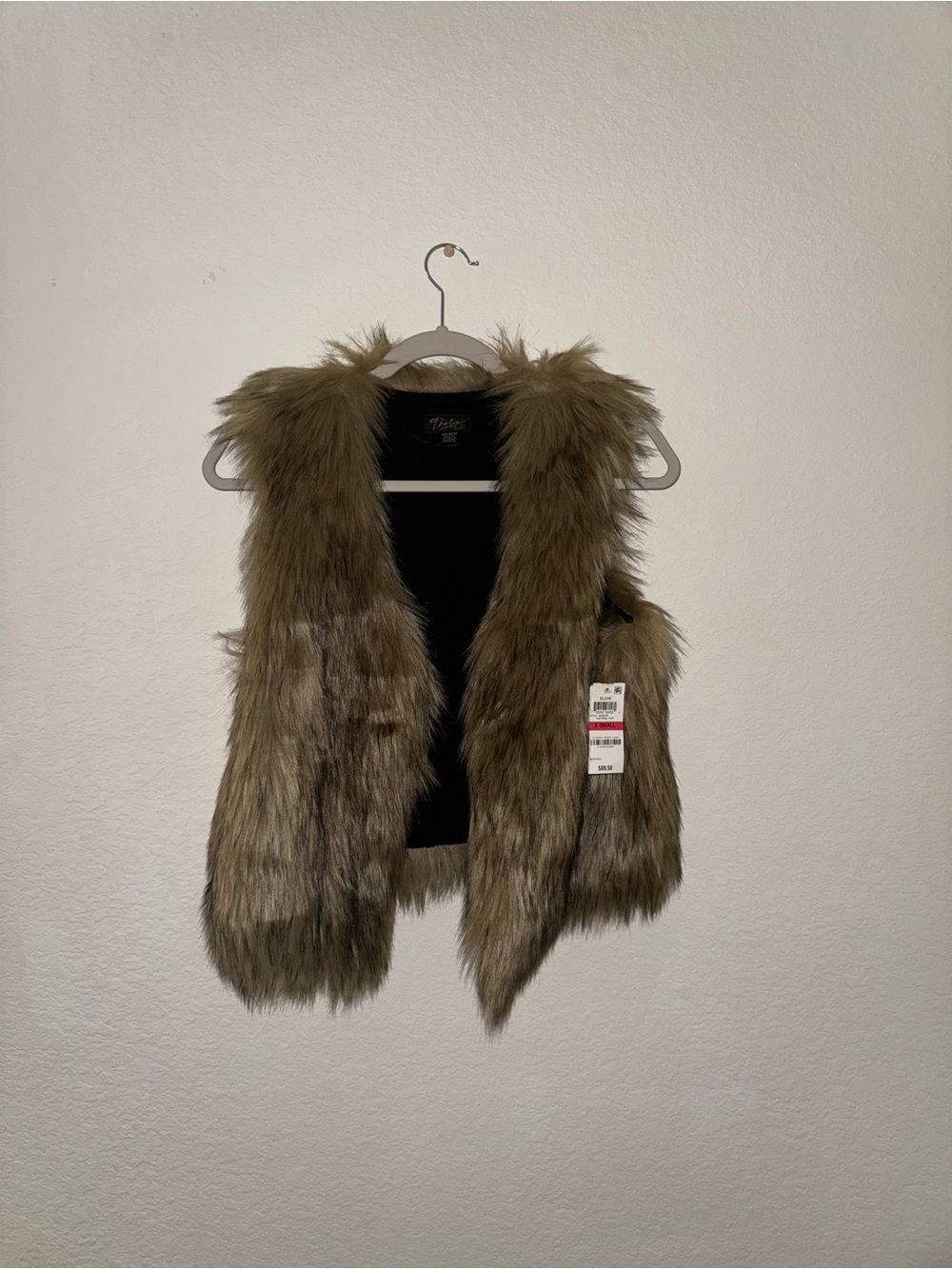 Thalia Sodi Girls Faux Fur Vest in Brown